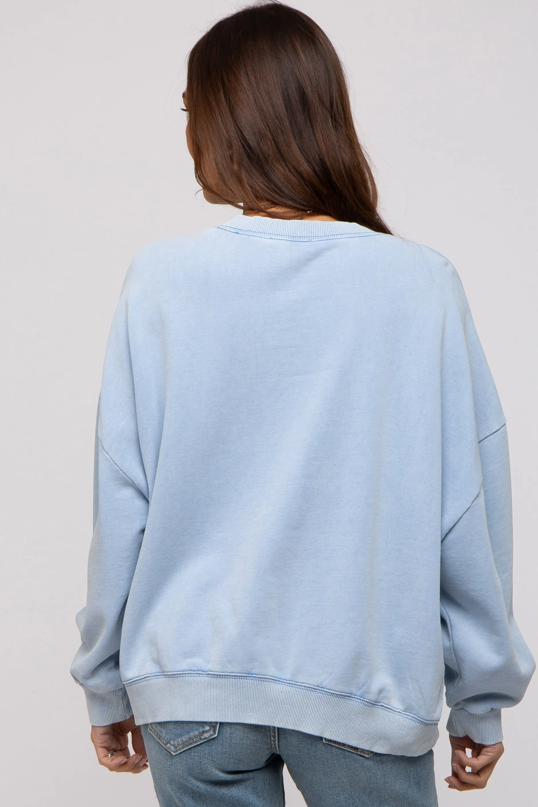 Blue Dropped Shoulder Maternity Sweatshirt sold by Pinkblush product image thumbnail 3