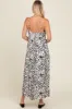 Black Abstract Floral Print Midi Dress sold by Pinkblush