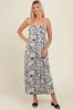 Black Abstract Floral Print Midi Dress sold by Pinkblush