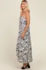 Black Abstract Floral Print Midi Dress sold by Pinkblush