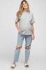 Heather Grey Oversized Pocket Front Short Sleeve Maternity Top sold by Pinkblush
