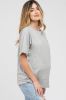 Heather Grey Oversized Pocket Front Short Sleeve Maternity Top sold by Pinkblush