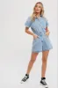 Light Denim Denim Button Down Shirt Romper sold by Pinkblush
