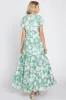 Light Olive Floral Tiered Ruffle Accent Maxi Dress sold by Pinkblush