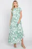 Light Olive Floral Tiered Ruffle Accent Maxi Dress sold by Pinkblush