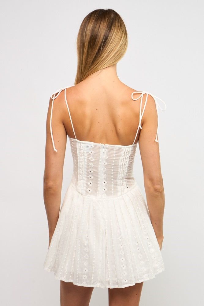White Eyelet Front Mini Dress sold by Pinkblush product image thumbnail 3