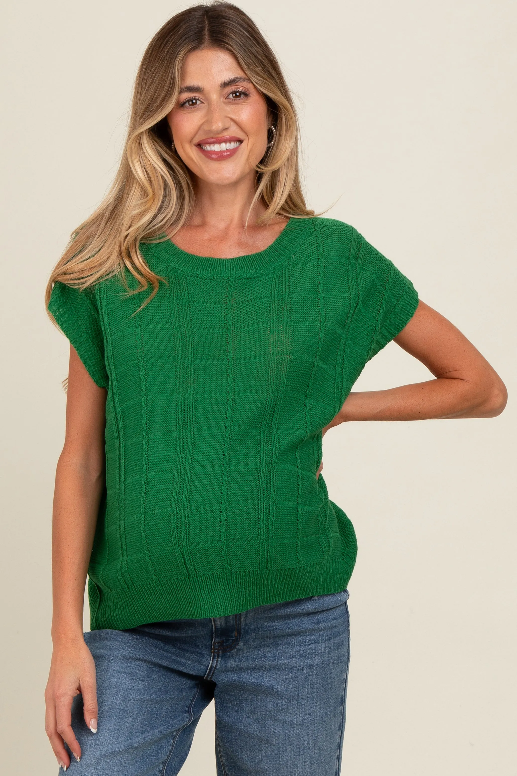 Jade Knit Short Sleeve Sweater Maternity Top sold by Pinkblush