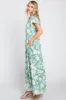 Light Olive Floral Tiered Ruffle Accent Maxi Dress sold by Pinkblush