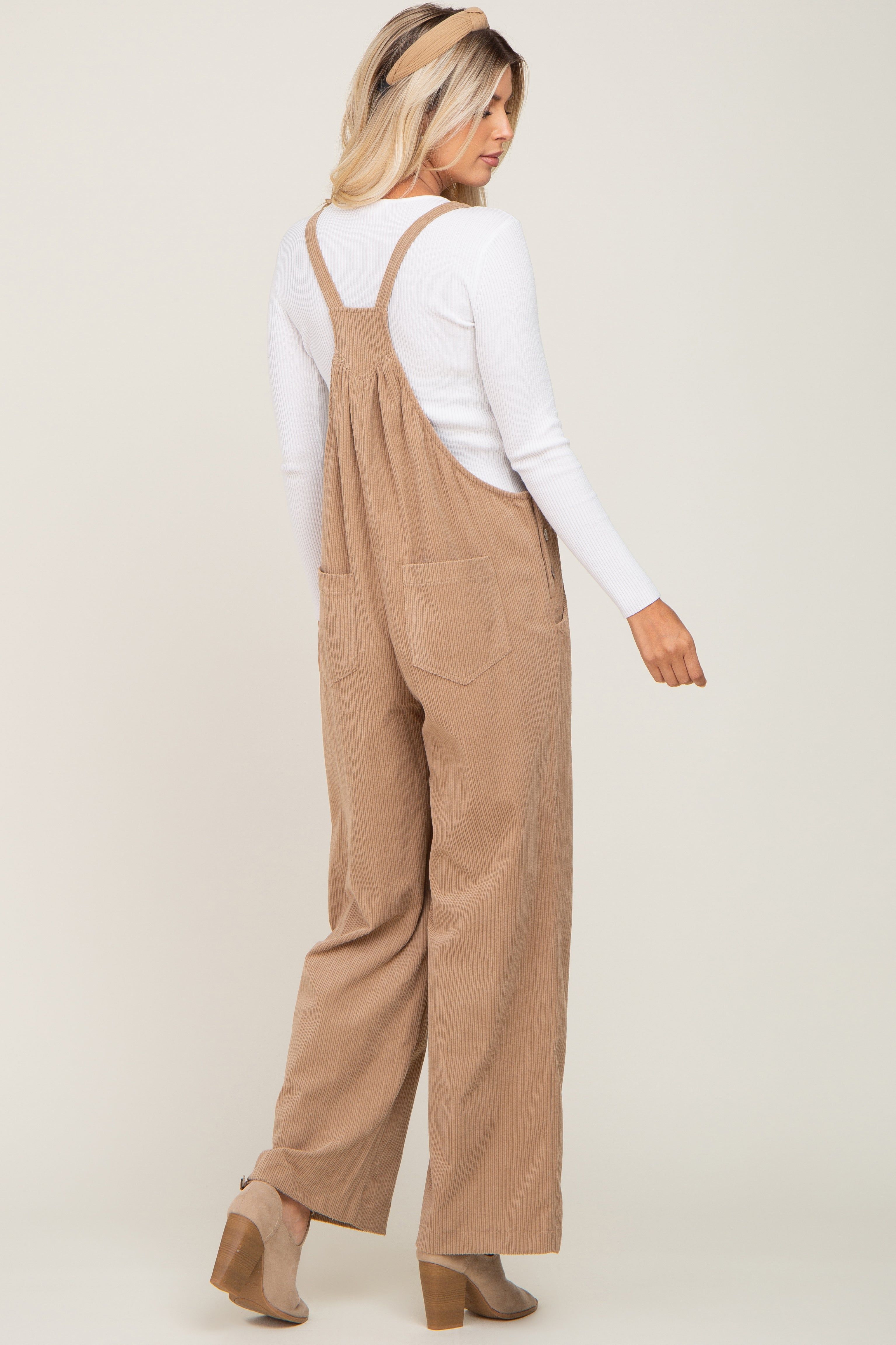 Taupe Corduroy Overalls sold by Pinkblush product image thumbnail 3