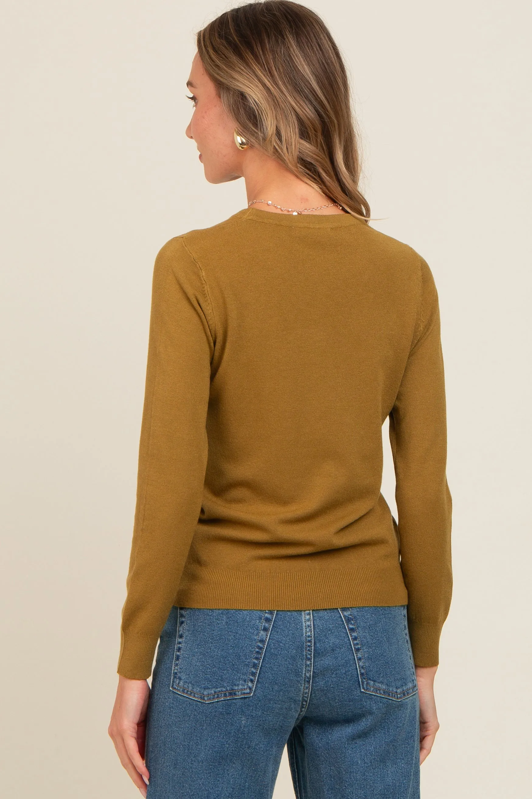 Olive Basic Soft Knit Sweater sold by Pinkblush product image thumbnail 4