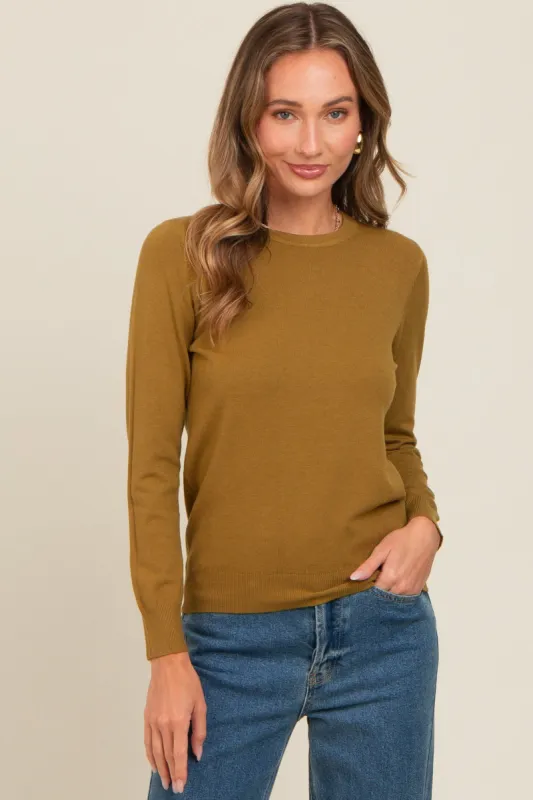 Olive Basic Soft Knit Sweater sold by Pinkblush
