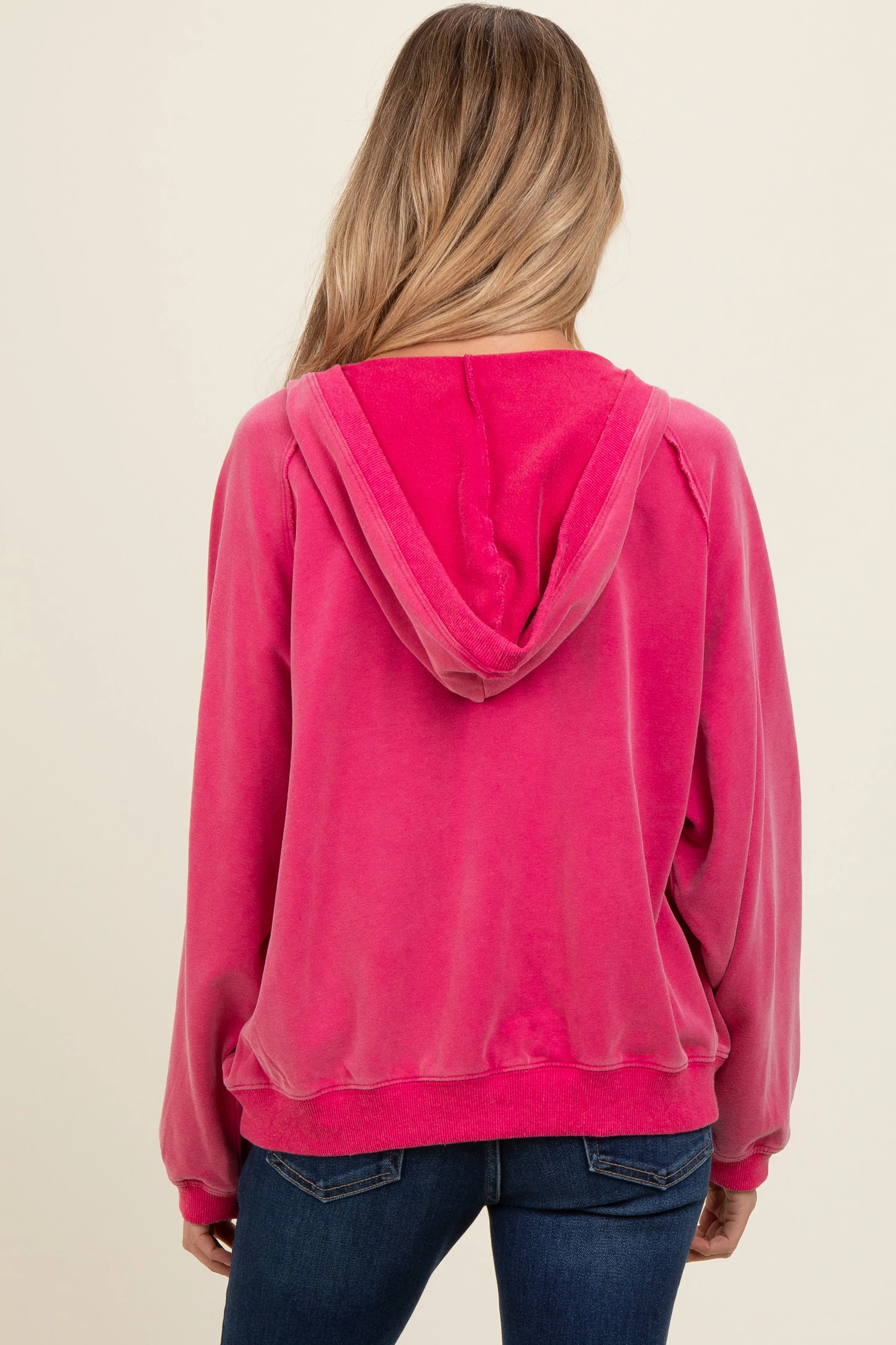 Fuchsia Hooded Maternity Sweatshirt sold by Pinkblush product image thumbnail 4