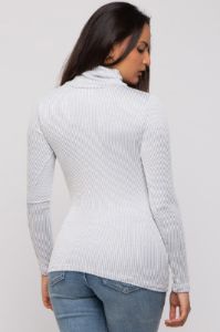 Grey Ribbed Turtleneck Top sold by Pinkblush