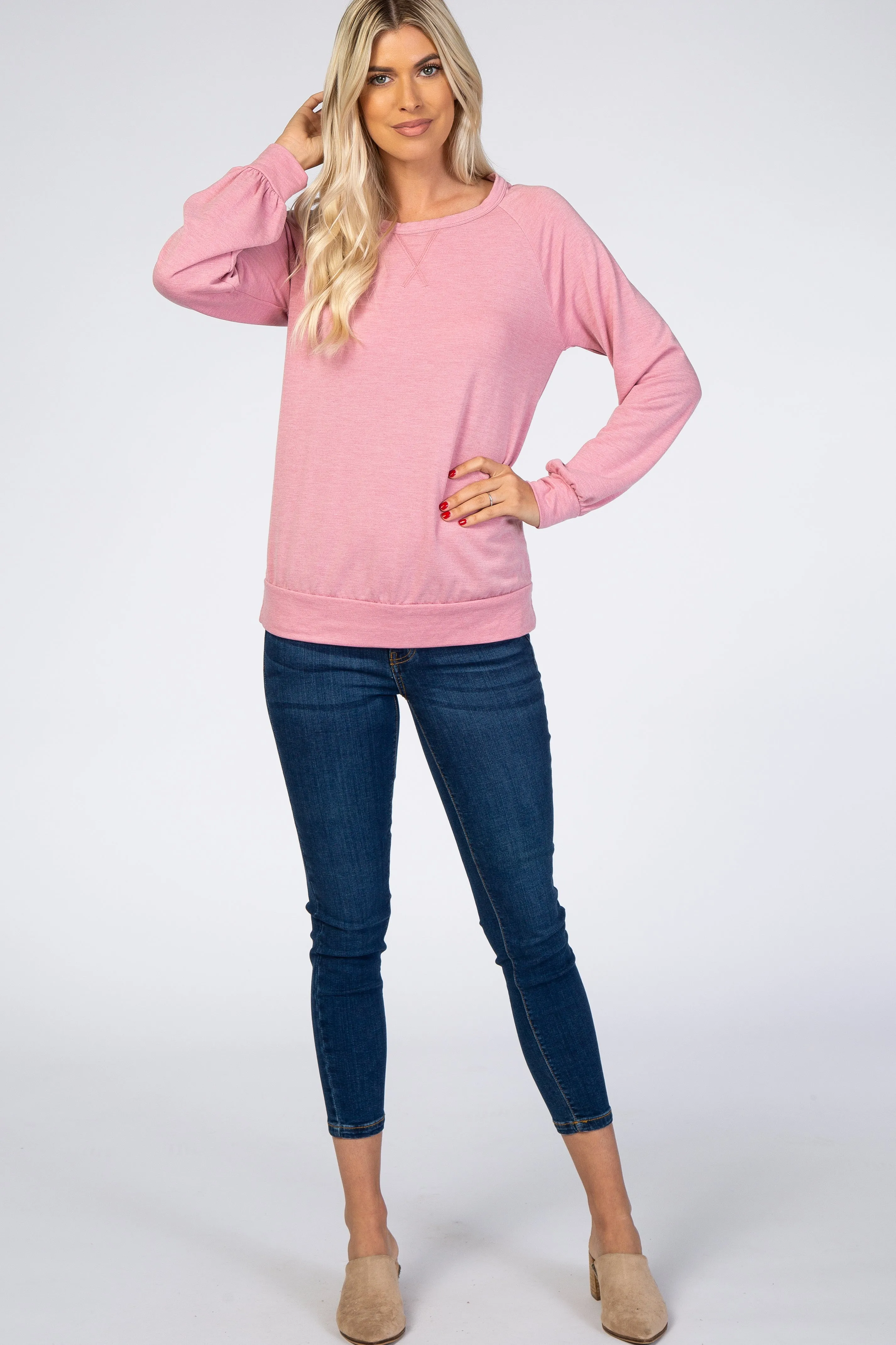 Faded Pink Soft Long Sleeve Top sold by Pinkblush product image thumbnail 4