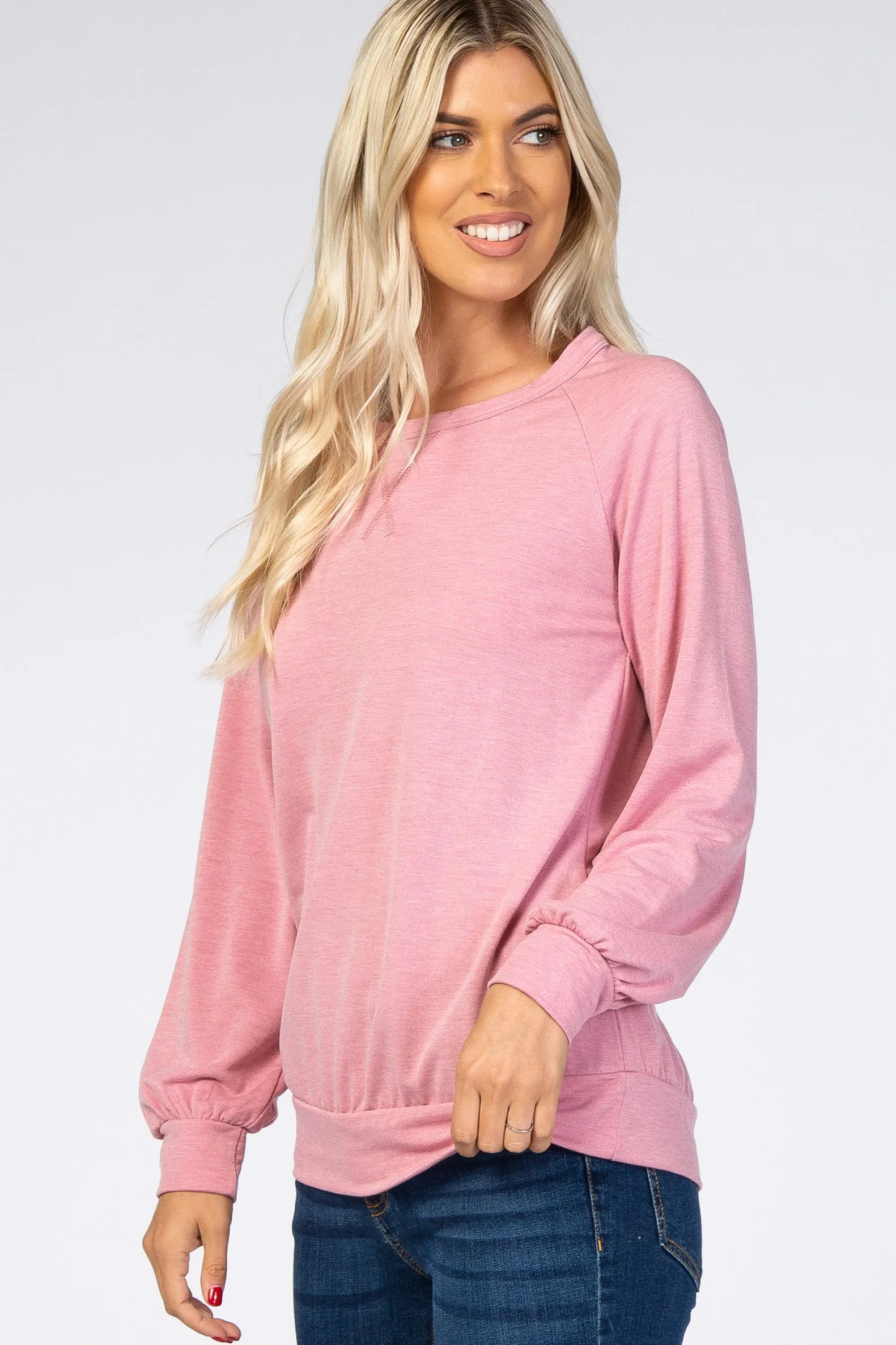 Faded Pink Soft Long Sleeve Top sold by Pinkblush product image thumbnail 2