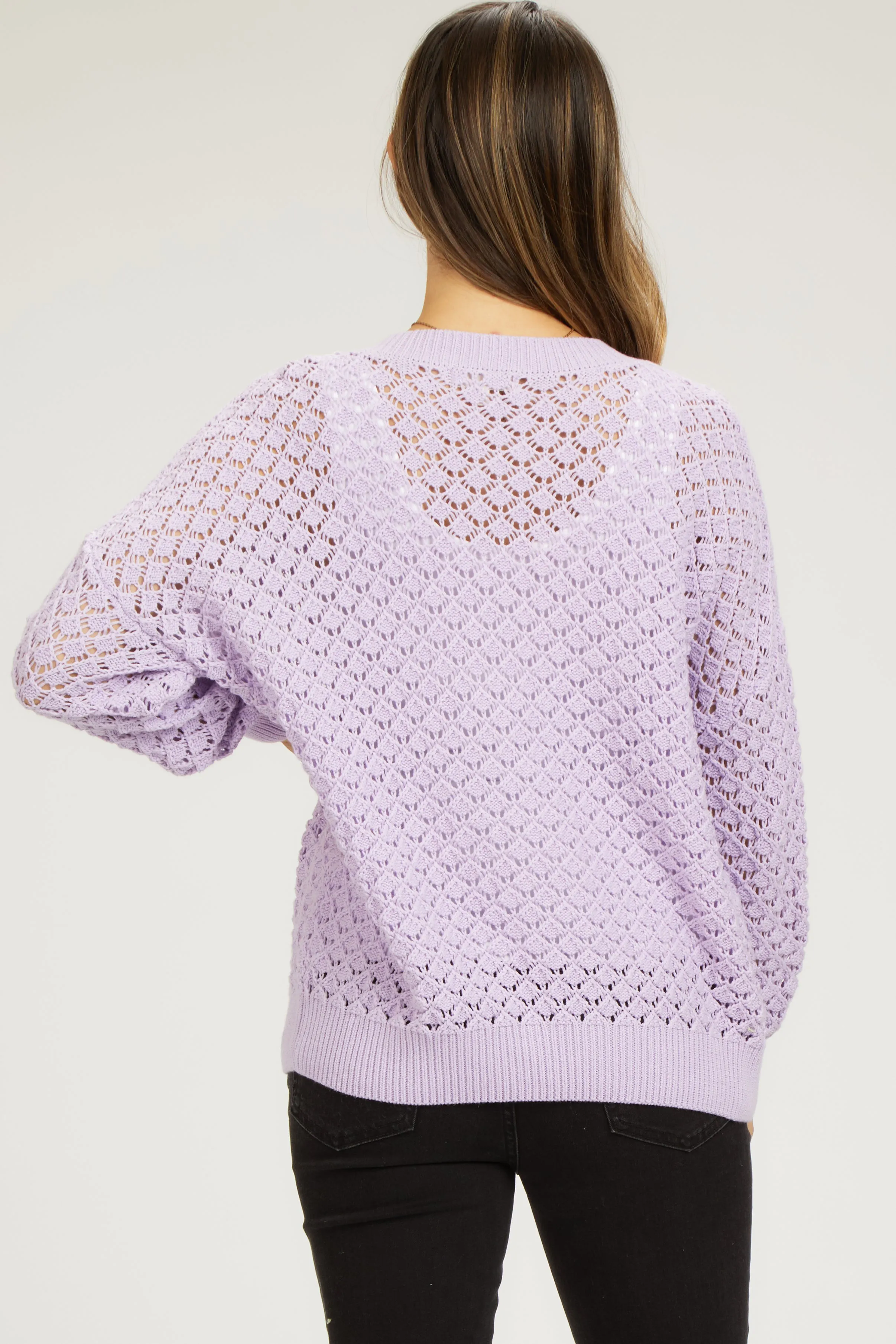 Lavender Knit Long Sleeve Maternity Top sold by Pinkblush product image thumbnail 3