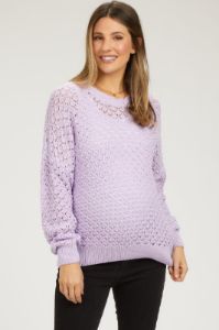 Lavender Knit Long Sleeve Maternity Top sold by Pinkblush