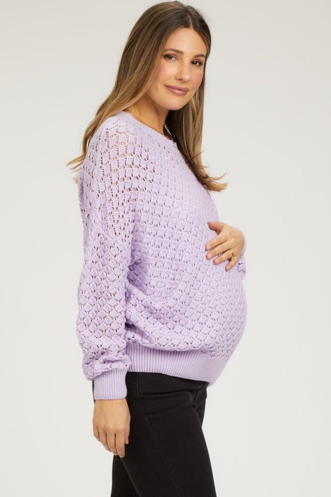 Lavender Knit Long Sleeve Maternity Top sold by Pinkblush product image thumbnail 2