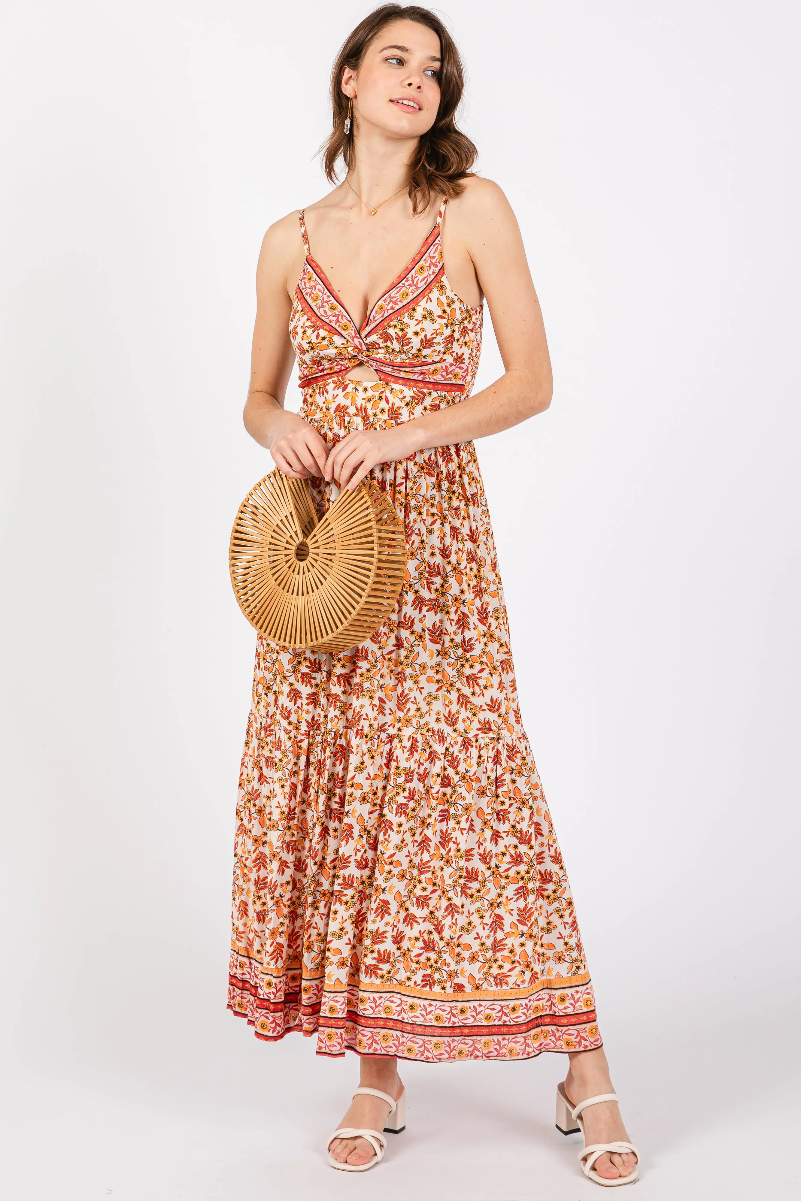 Red Floral Strapless Maxi Dress sold by Pinkblush product image thumbnail 4