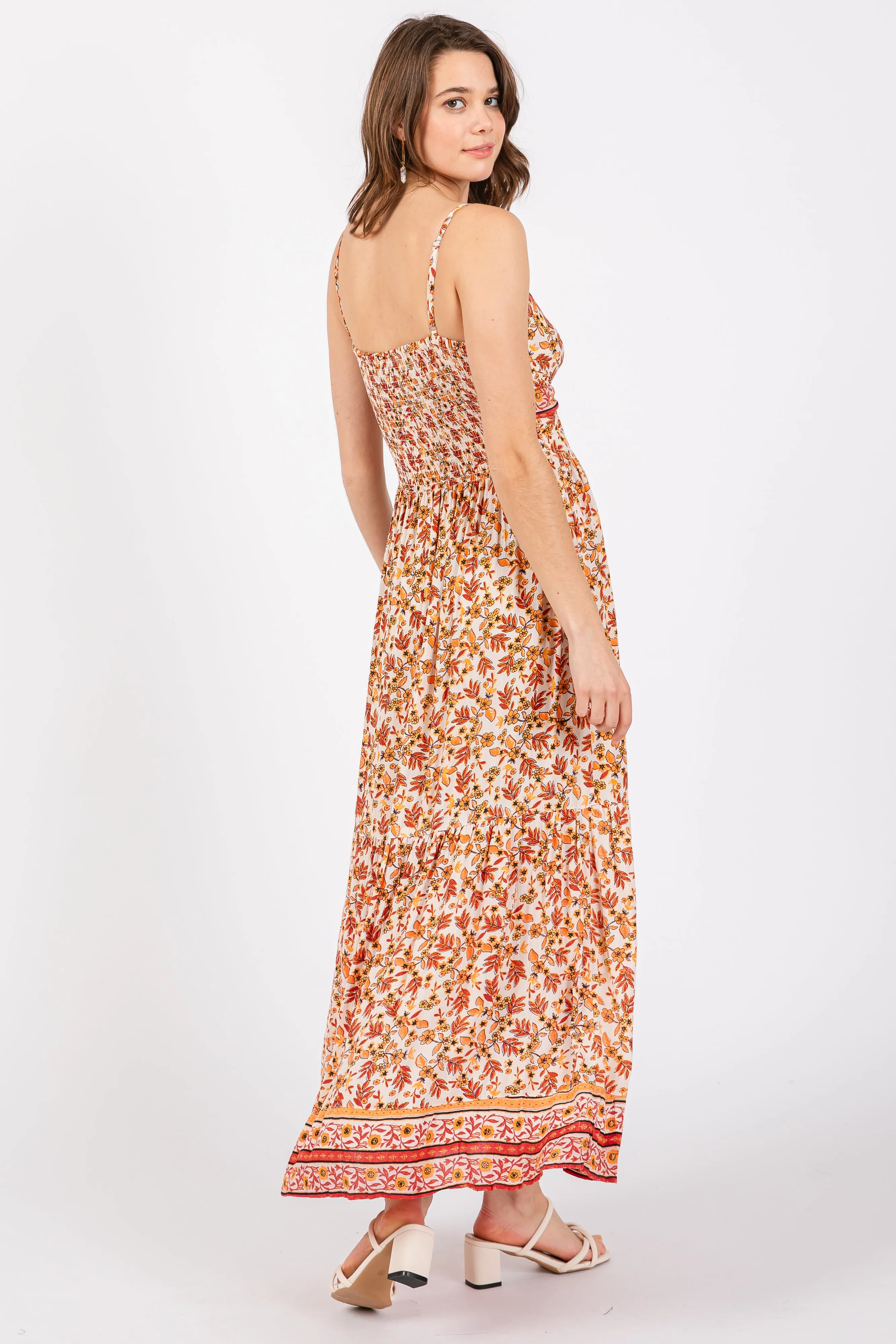 Red Floral Strapless Maxi Dress sold by Pinkblush product image thumbnail 3