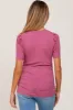 Mauve Ribbed Ruched Fitted Maternity Top sold by Pinkblush