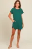 Forest Green Ribbed Round Hem Maternity Dress sold by Pinkblush