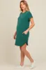Forest Green Ribbed Round Hem Maternity Dress sold by Pinkblush
