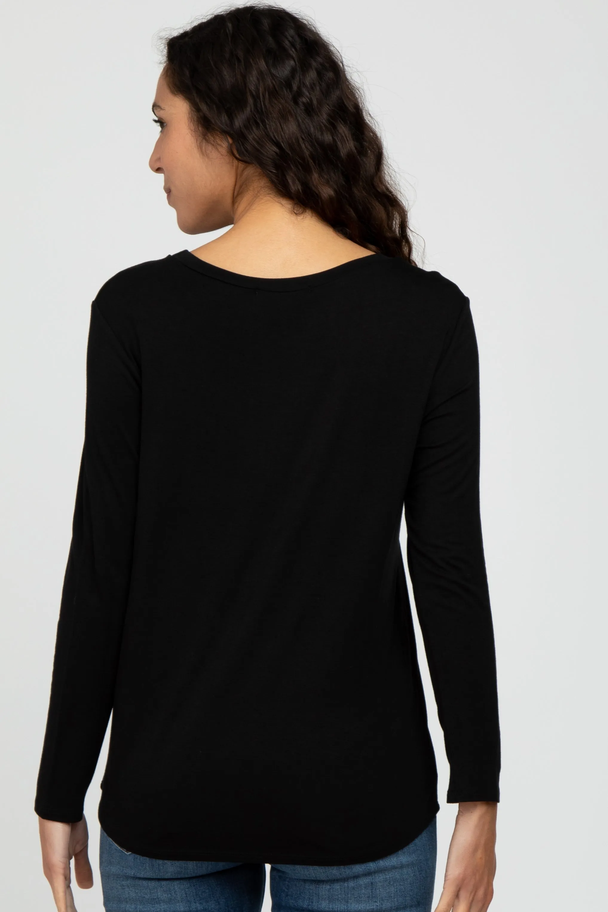 Black Basic Long Sleeve Top sold by Pinkblush product image thumbnail 4