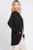 Black Ribbed Open Front Cardigan sold by Pinkblush