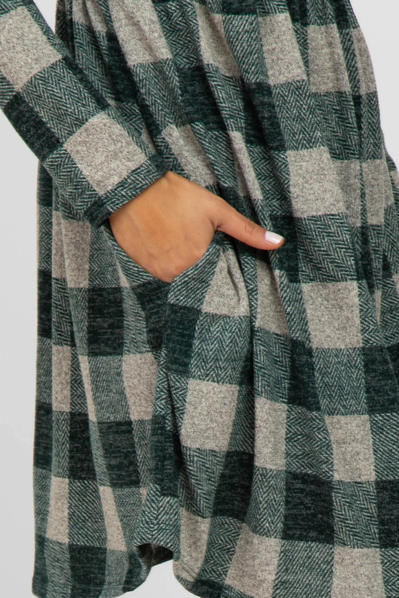 Forest Green Plaid Knit Dress sold by Pinkblush product image thumbnail 5