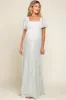 Mint Green Floral Smocked Chiffon Maternity Maxi Dress sold by Pinkblush