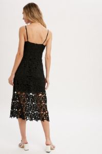Black Crochet Lace Midi Dress sold by Pinkblush