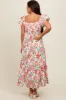 Cream Floral Square Neck Puffy Sleeves Maternity Dress sold by Pinkblush