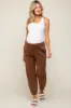 Brown Basic Fleece Maternity Sweatpants sold by Pinkblush
