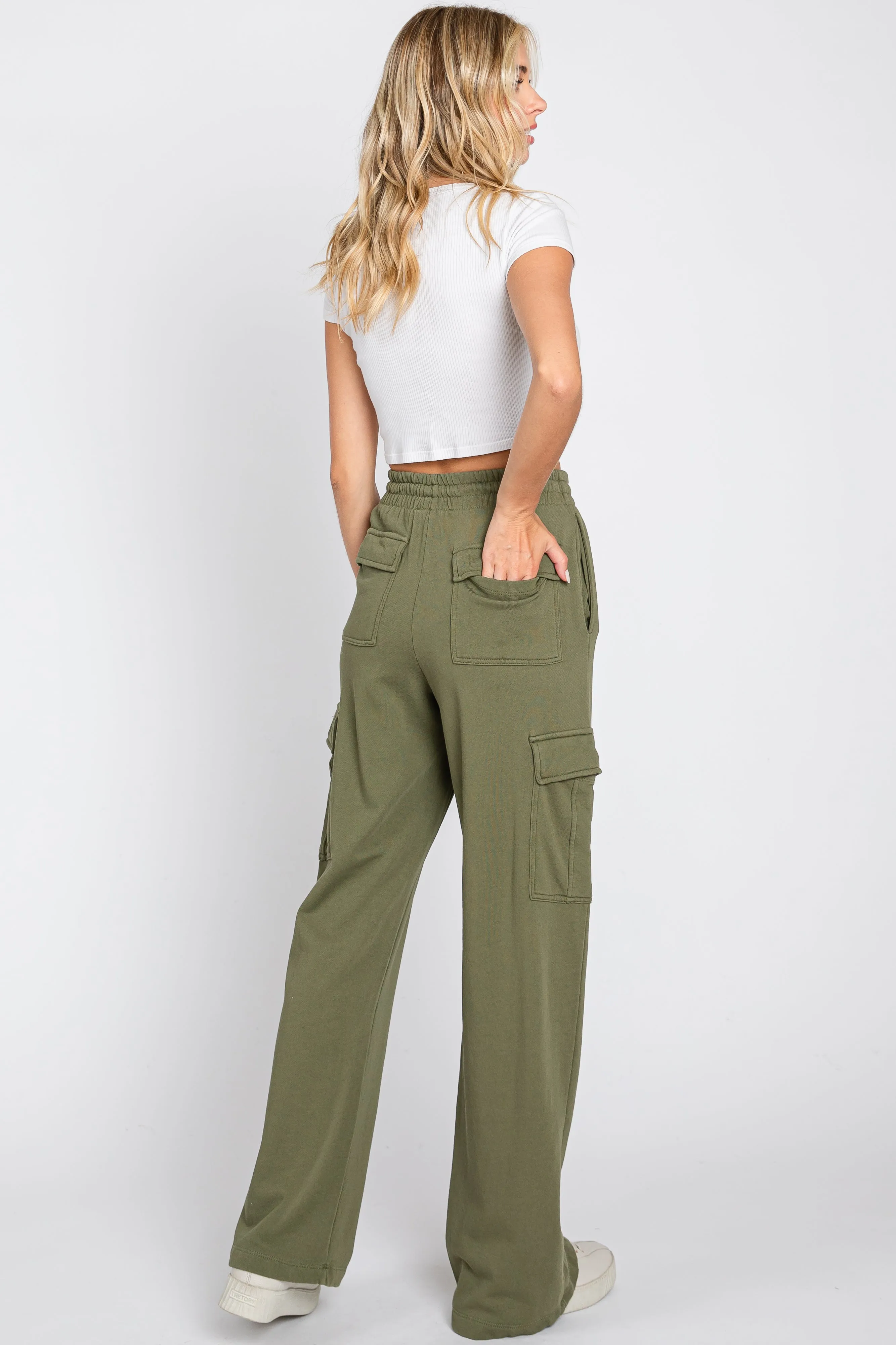 Olive Pocketed Lounge Pants sold by Pinkblush product image thumbnail 3