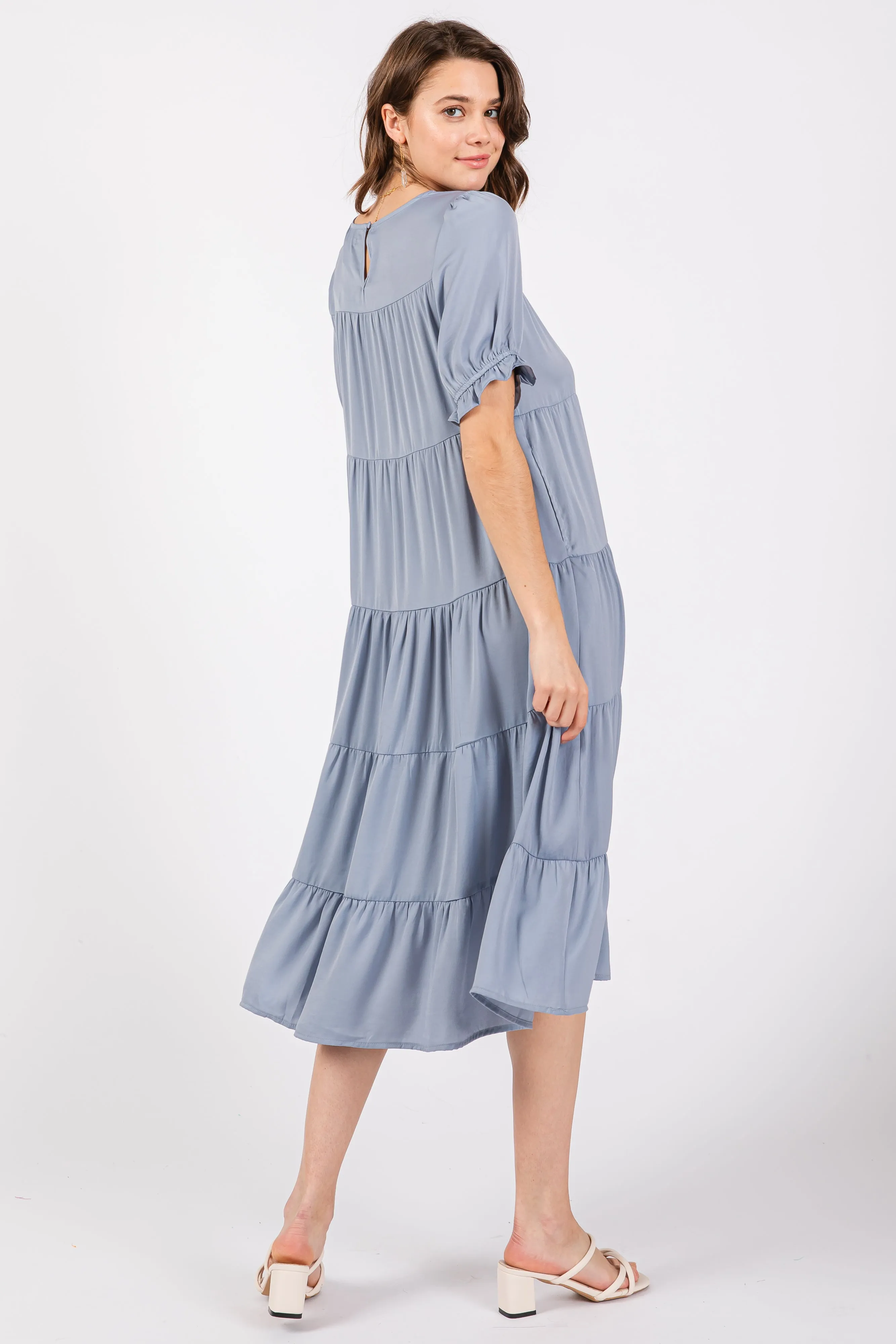 Light Blue Short Sleeve Dress sold by Pinkblush product image thumbnail 3