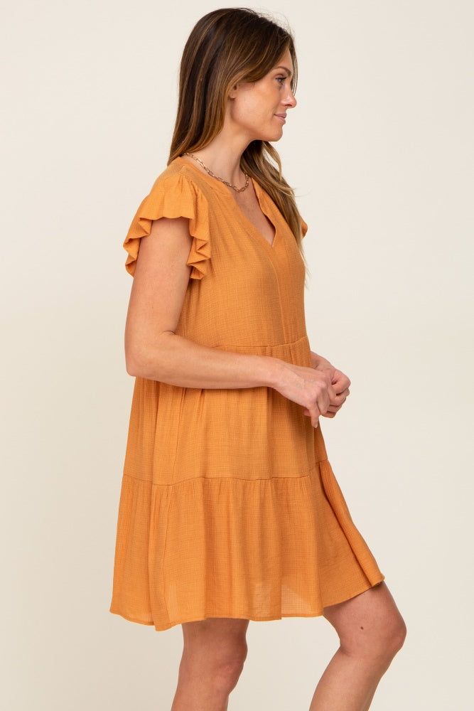 Gold Ruffle Sleeve Tiered Dress sold by Pinkblush product image thumbnail 2