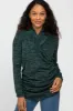 Green Soft Heathered Draped Wrap Nursing Top sold by Pinkblush