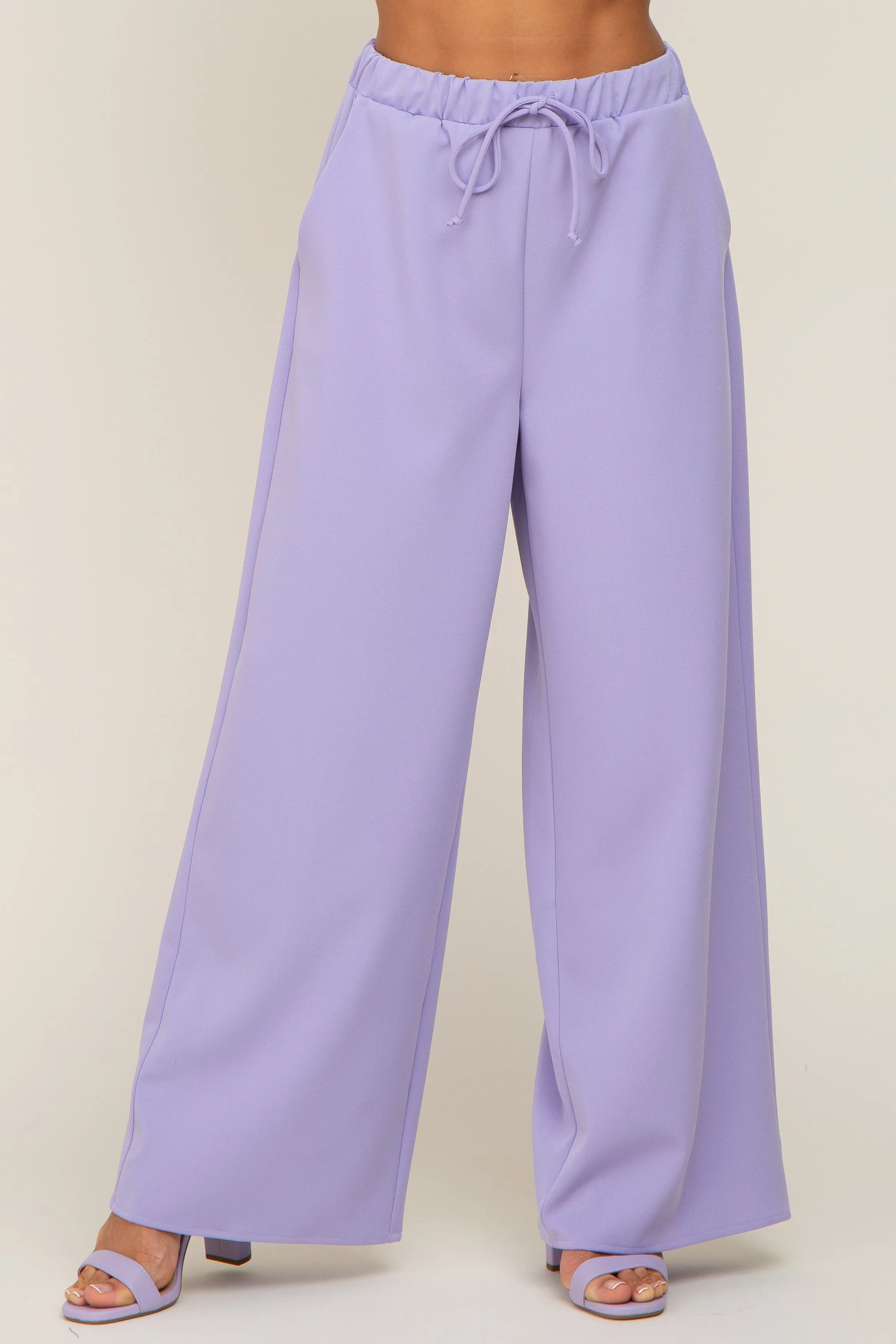 Lavender Drawstring Wide Leg Pants sold by Pinkblush product image thumbnail 2