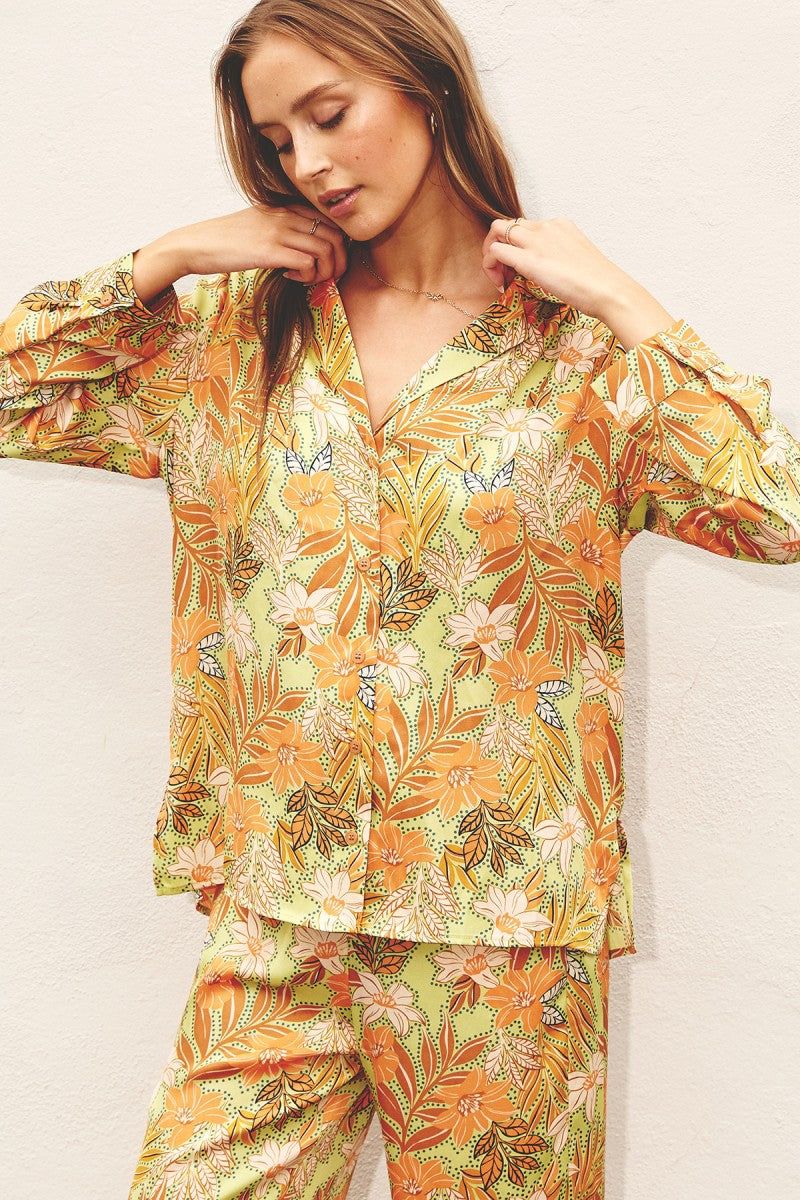 Tropical Papaya Shirt And Pants Set sold by Pinkblush product image thumbnail 4