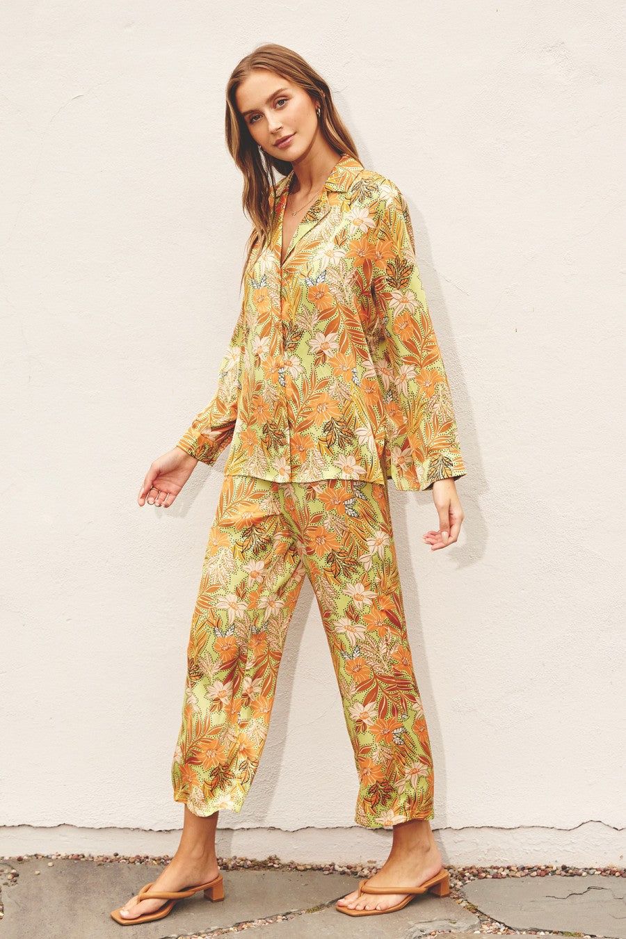 Tropical Papaya Shirt And Pants Set sold by Pinkblush product image thumbnail 2