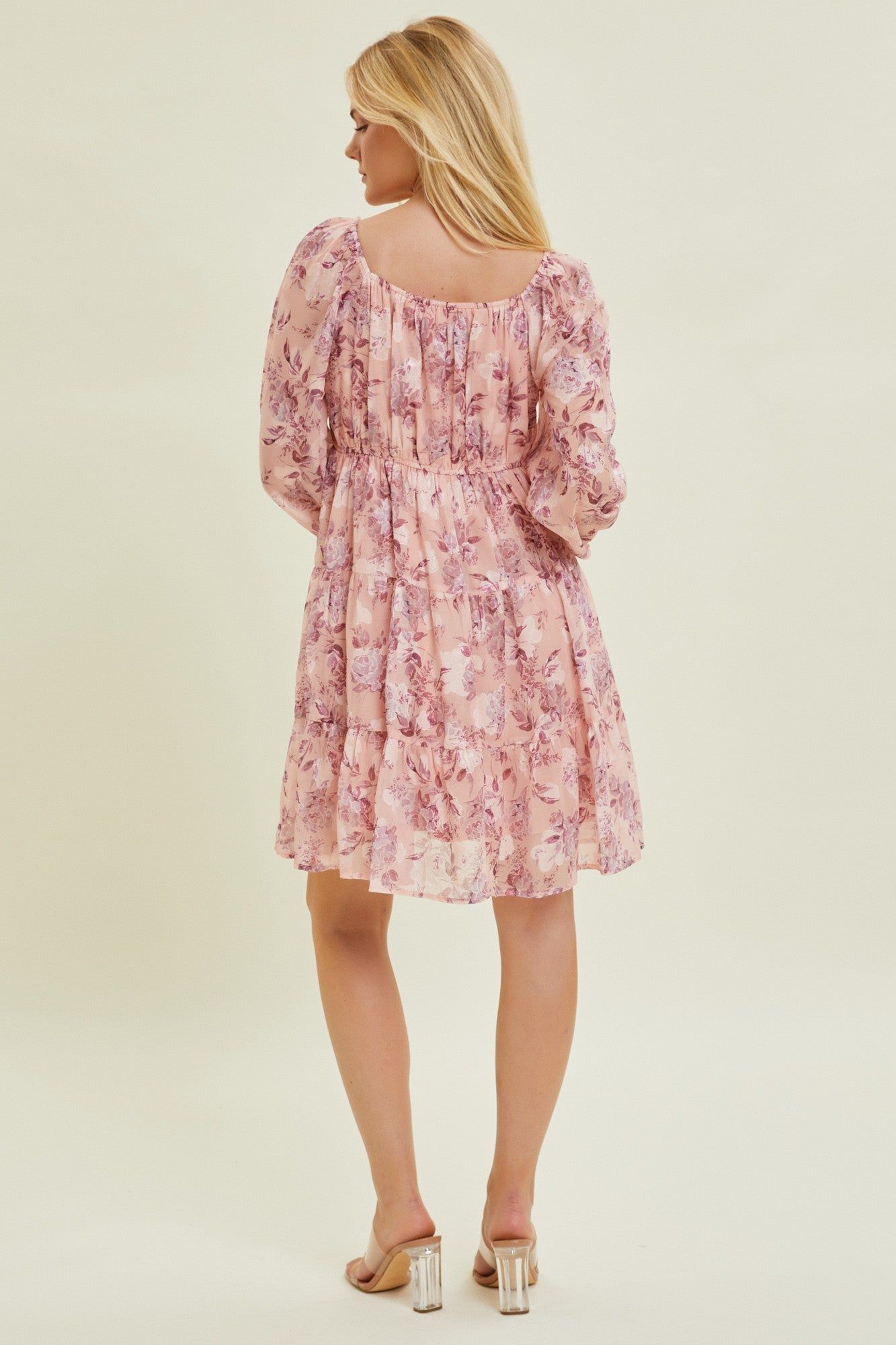 Dusty Mauve Baby Doll Mini Dress sold by Pinkblush product image thumbnail 4