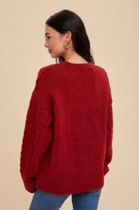Red Floral Embroidered Sweater sold by Pinkblush