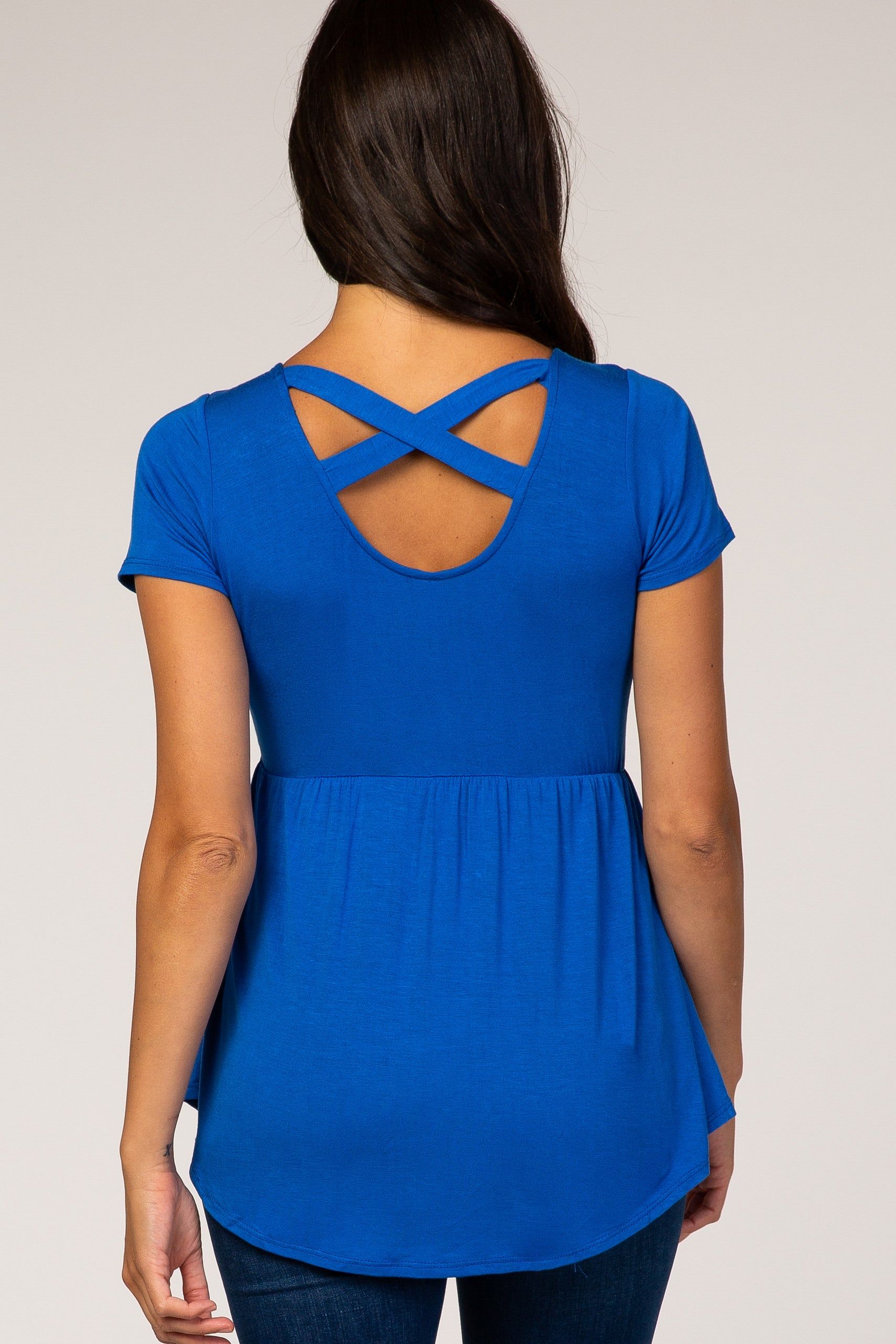 PinkBlush Blue Cross Back Top sold by Pinkblush product image thumbnail 4