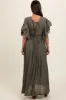 Olive Deep V-Neck Button Down Maternity Maxi Dress sold by Pinkblush
