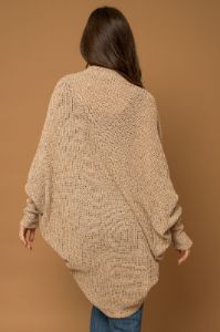 Beige Open Knit Dolman Sleeve Cardigan sold by Pinkblush