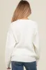 Ivory Striped Mixed Cable Knit Maternity Sweater sold by Pinkblush