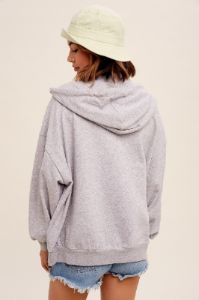 Heather Grey Zipper Hooded Jacket sold by Pinkblush