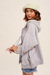 Heather Grey Zipper Hooded Jacket sold by Pinkblush