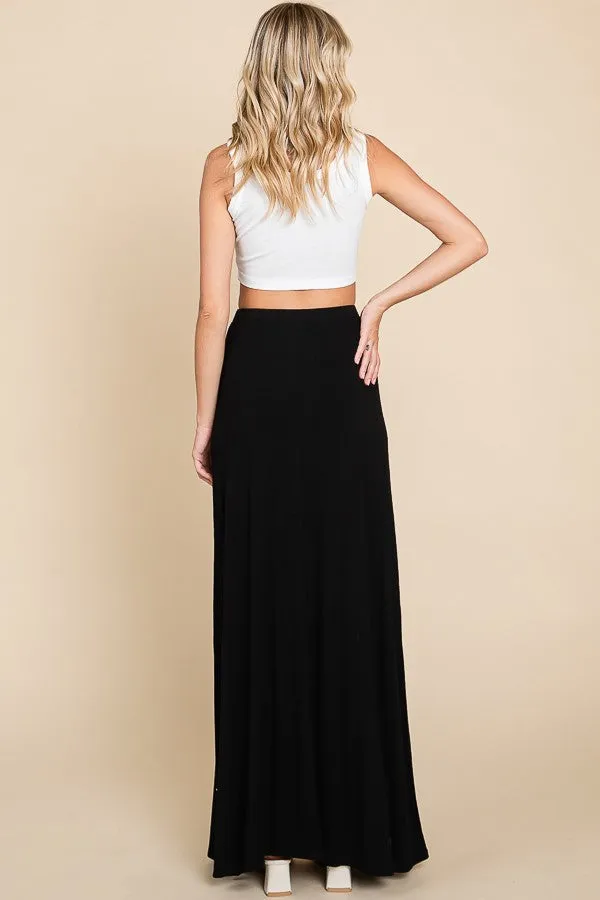 Black Front Tie Accent Maxi Skirt sold by Pinkblush product image thumbnail 3